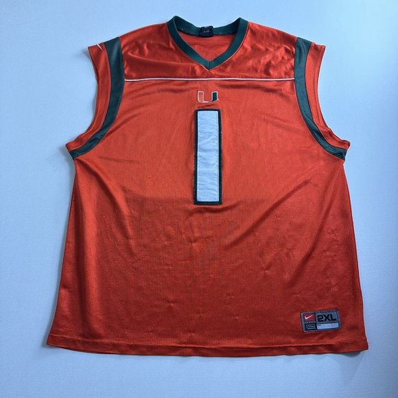 Vintage Nike Team Miami Hurricanes Basketball Jersey Mens Size 2XL Active Y2K - Picture 11 of 11
